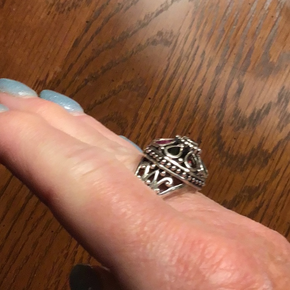 Multi Gemstone Silver Ring - image 2